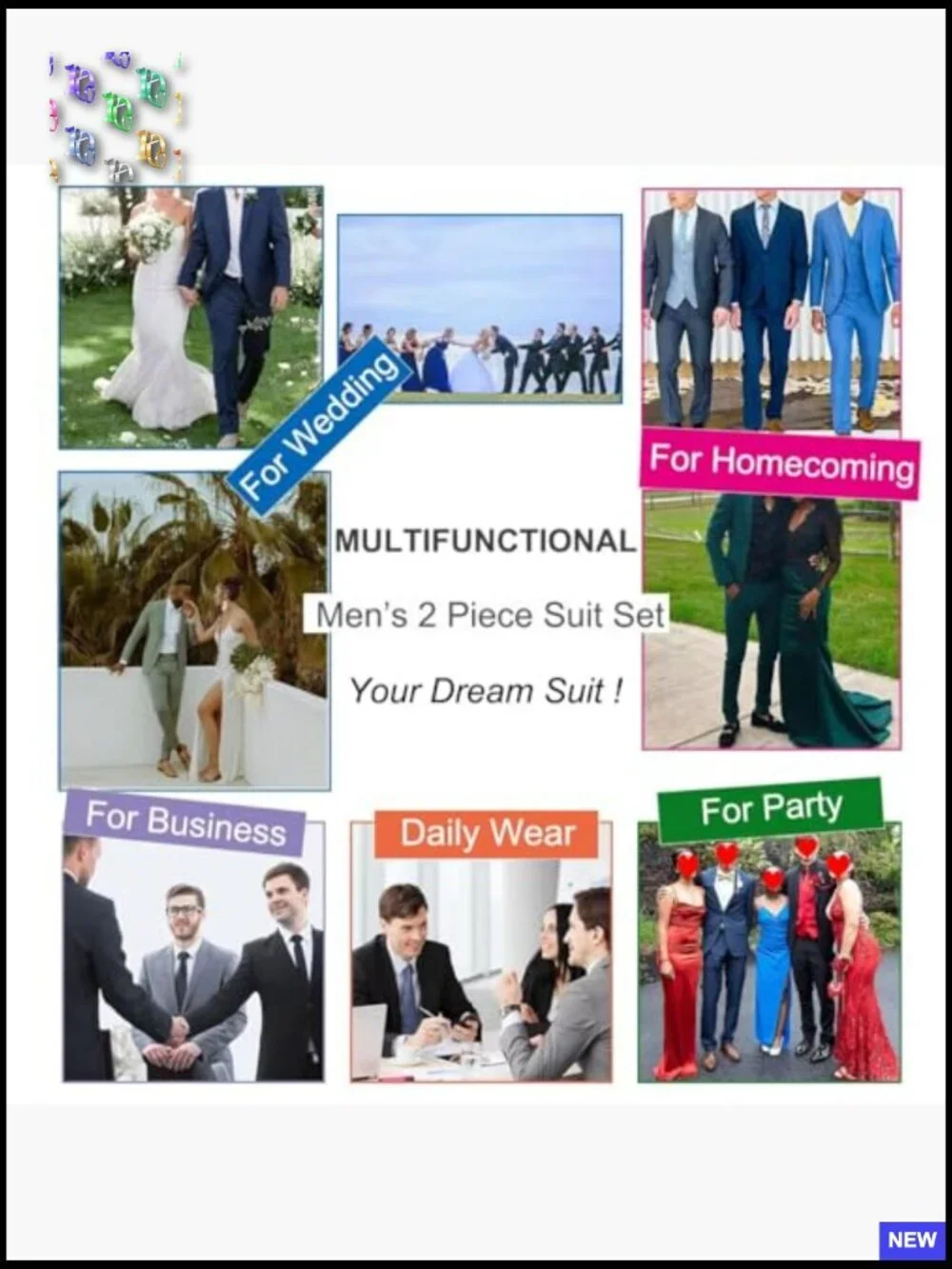 Slim Fit Two-Piece Suit Set Modern Formal Blazer Pants Wedding Work